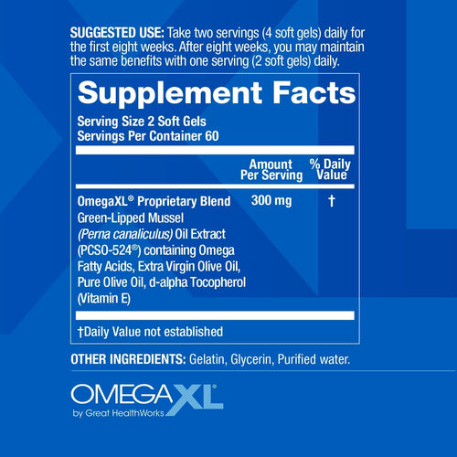 OmegaXL Joint Support | Green-Lipped Mussel Oil | 300 Soft Gels | BUY 1 GET 1 FREE