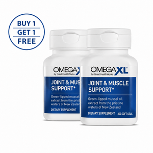 OmegaXL Joint Support | Green-Lipped Mussel Oil | 300 Soft Gels | BUY 1 GET 1 FREE