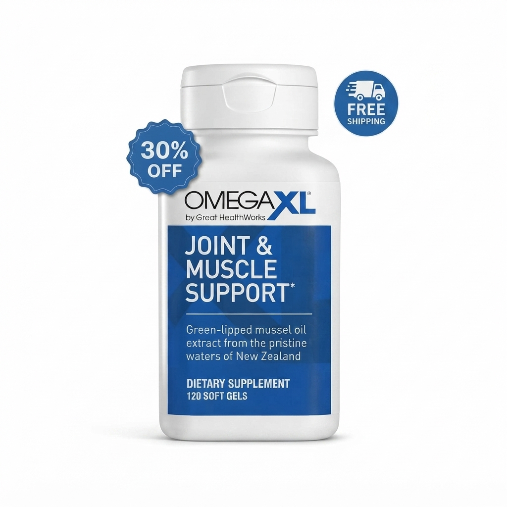 OmegaXL Joint Support | Green-Lipped Mussel Oil | 120 Soft Gels | 30% OFF